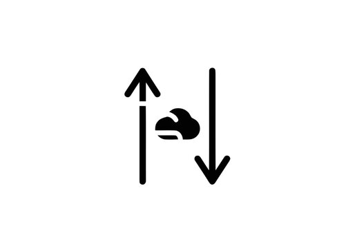 Black arrows pointing up and down.