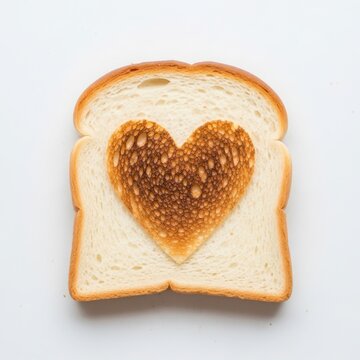 Toast with peanut butter heart shape on bread