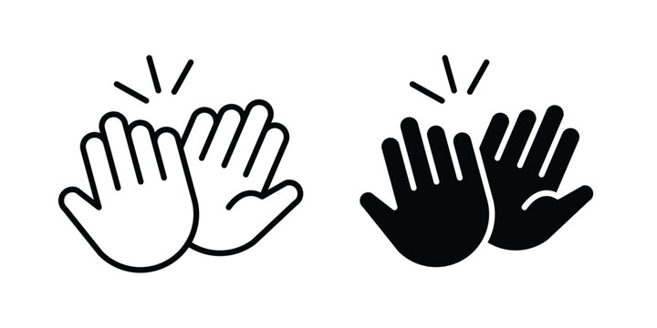 High Five icon vector design and illustration.