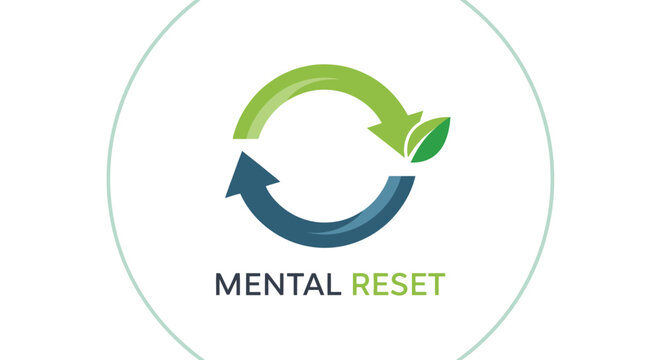 Stylized loop icon symbolizing a mental refresh and the continuous cycle of positive energy, promoting well-being, personal growth, and a fresh start