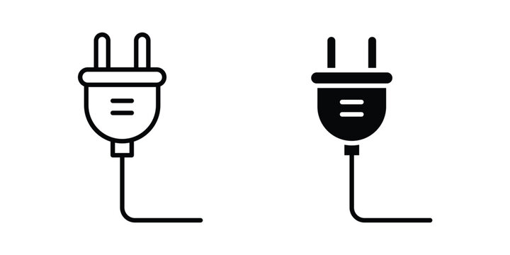 Power plug electric cord icon vector design and illustration.