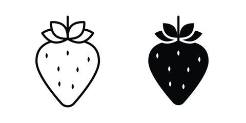 Fototapeta premium Strawberry icon vector design and illustration.