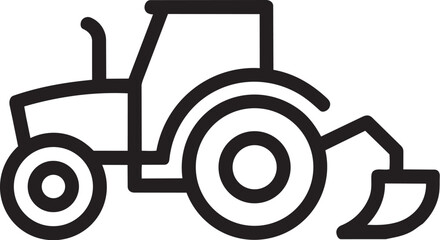 Black outline icon of a farm tractor © Mohammed