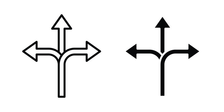 Three way icon vector design and illustration.
