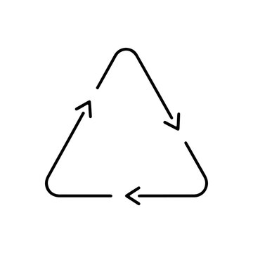 Triangular loop with directional arrowheads clean modern navigation concept Vector illustration