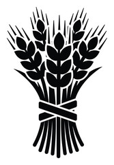Fototapeta premium Traditional wheat sheaf icon representing farming and sustenance suitable for food packaging