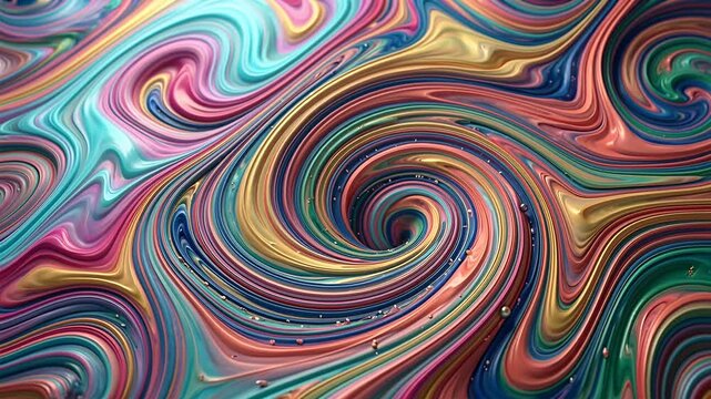 colorful abstract swirl paint animation background