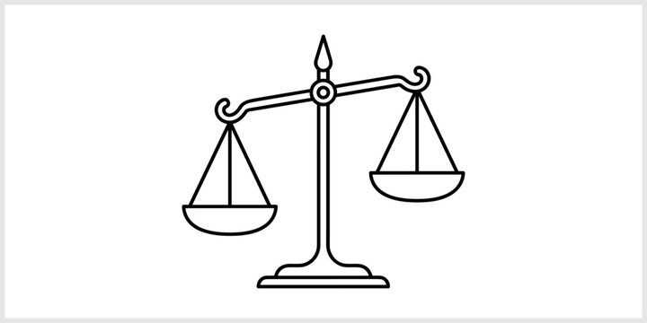 Imbalanced Scales of Justice Line Icon
