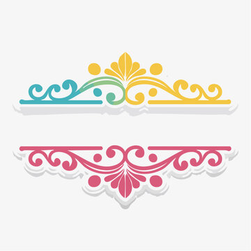 Decorative Flourish Borders with Swirls and Floral Elements