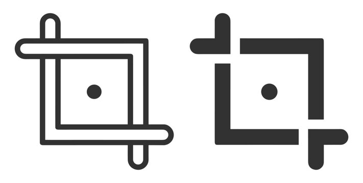 crop tool icon set vector illustration on transparent background