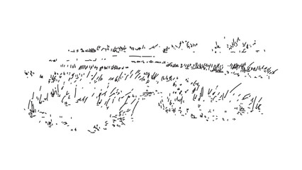 Sketchy wild grass growing in clumps and patches drawn in simple outline style. © Sara Studio
