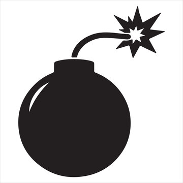 Exploding bomb with a lit fuse and starburst effect