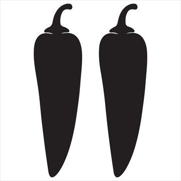 Silhouettes of two long slender jalape&ntilde;o peppers facing opposite directions