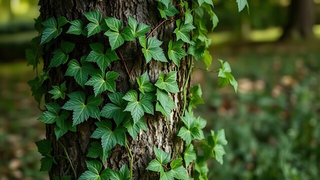 strangling. Vine tightly wrapped around tree trunk, restricting growth in soft daylight. lifestyle magazines, social media lookbooks, designed for lifestyle magazines and social media content.