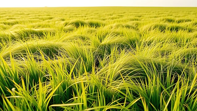 ryegrass. A dense meadow of green ryegrass waving in a gentle breeze. gardening catalogs, home-decor guides, designed for gardening and botanical catalogs, used by government communicators.