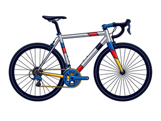 Fototapeta premium Professional Road Racing Bicycle Vector Illustration - Side View Modern Cycling Bike Graphic for Sports, Fitness, and Race Branding