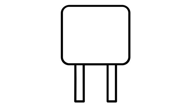 Clean and scalable vector icon illustration representing a basic electronics power component suitable for electrical engineering projects digital technology platforms and minimalist flat design