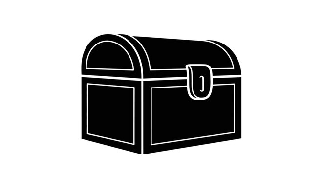 Black Treasure Chest Icon.