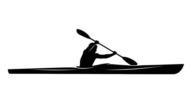 Person Paddling a Kayak Silhouette.