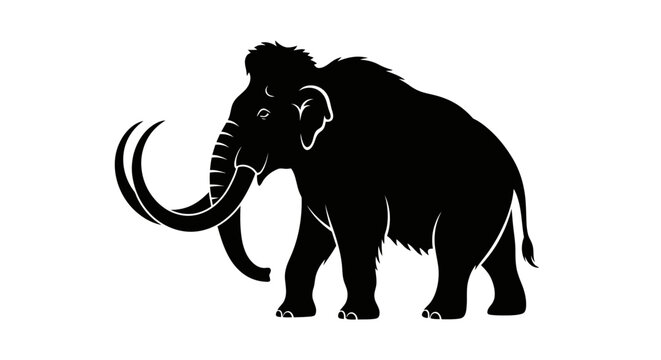 Black Silhouette of a Mammoth.