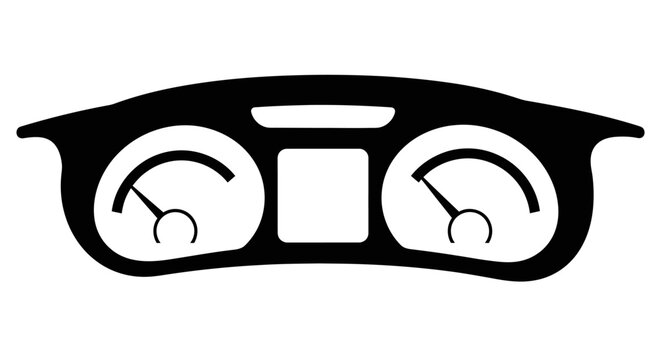 Car Dashboard Gauge Cluster Display.