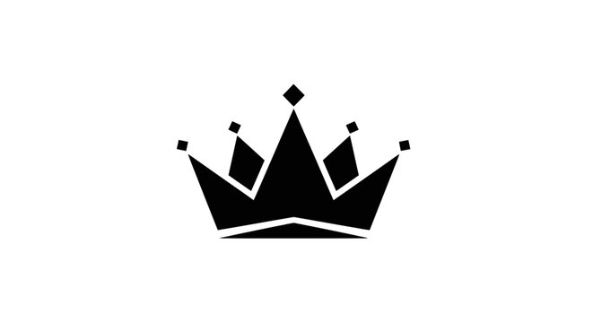Black Crown Icon Symbol.