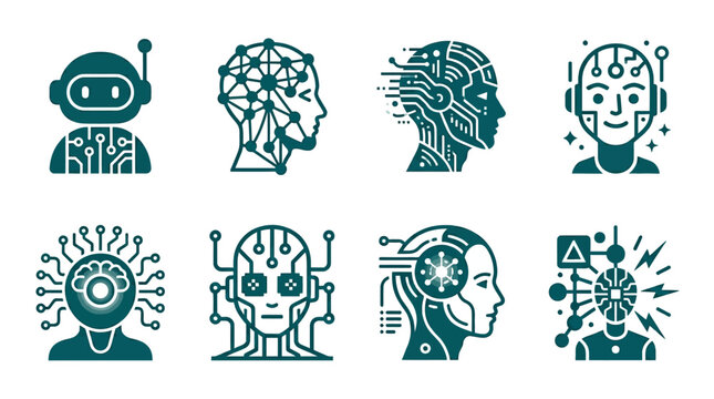 Robot Heads with Circuit Boards.