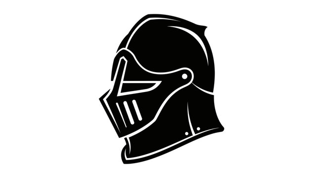 Medieval Knight Helmet Illustration.