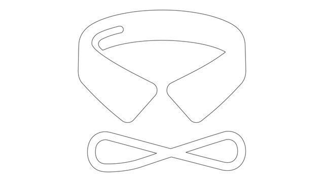 Line art illustration of a shirt collar and a metal collar stay, representing firmness and structure for shirt collars