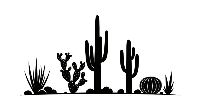 Cacti and succulent plants.