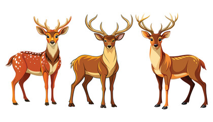reindeer set clipart vector illustration © Nayon