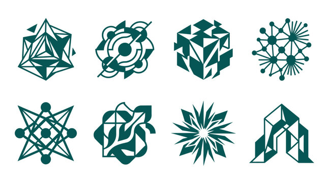 Geometric shapes and abstract designs.