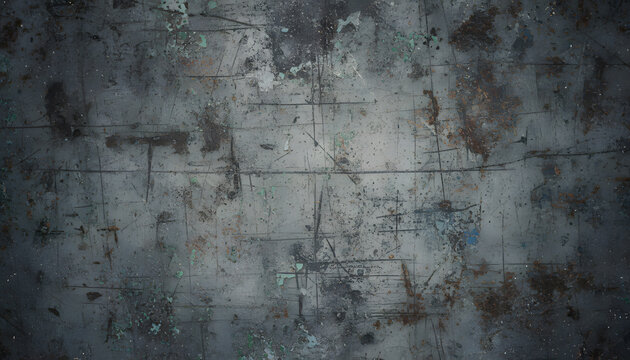 Weathered Industrial Metal Surface with Rust and Turquoise Paint Texture Background