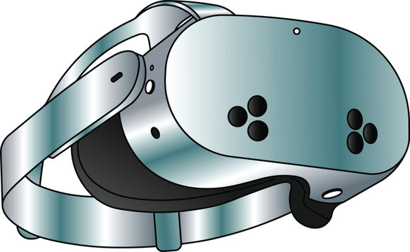 Virtual reality headsets front view vector illustration isolated on a white background.