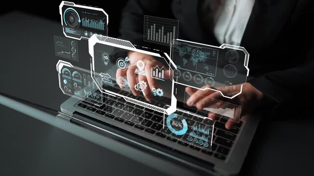 Big data visualization dashboard showing analytics, insights, and performance. Data supports decisions, data reveals trends, data powers analytics, and transforms strategy. Marrow