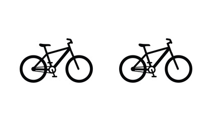 Obraz premium Bicycle icon set in outline and solid black style for transportation and eco friendly design