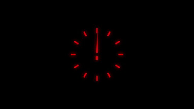 Abstract a beautiful wall clock form with passing shore in 12 hour loop. And 24 hours day fast speed with moving timer, clock animation.