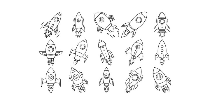 Hand Drawn Rocket Doodle