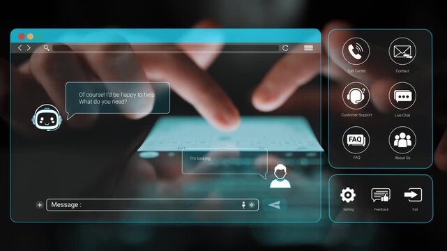 Hands Typing on Digital Interface with Chat Window Highlighting Conversation about English Language Improvement Tips and Learning AI Assistance Sigmoid