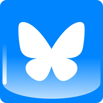 Bluesky Social Media Logo Glossy Blue Square Editorial Vector