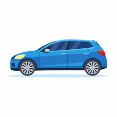 Naklejka premium 青いセダン車のイラスト
