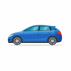 Naklejka premium 青いセダン車のイラスト