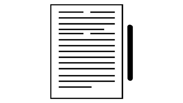 Scalable minimalist vector icon illustration of a document page with a vertical scrollbar, representing digital reading, scrolling, and content management in a clean line art style.
