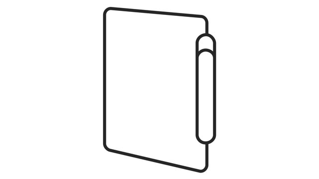 Minimalist vector icon illustration of a document page with a vertical scrollbar on the side, featuring clean black line art style for modern user interface design and digital software navigation.