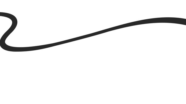 Minimalist black wavy line vector illustration on white background. Simple clean line art graphic element for modern design projects, presentations, and branding. scalable vector icon.