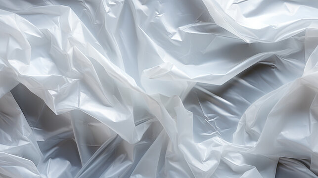 black and white crumpled and creased plastic poster texture background