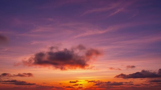 Vibrant sky with clouds during a beautiful sunset