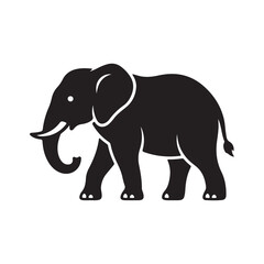 Fototapeta premium Elephant icon on White Background Vector Art Illustration on white background. 