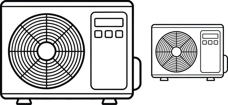 Air conditioner, vector air conditioning units, cooling systems, HVAC icons