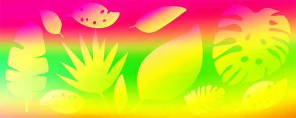 Tropical summer backdrop with palm leaves casting natural shadows, perfect for Hawaiian beach-themed designs, banners, and exotic vacation posters with botanical elements. © Narin